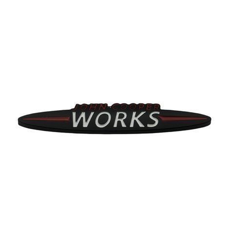 Эмблема надпись John Cooper Works 134х24мм Черная металл (на скотче) 182933 фото