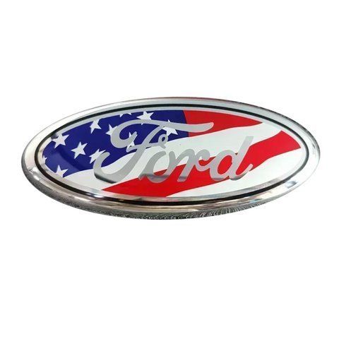 Емблема передня Ford червона + білий 230х90 мм пластик (на скотчі + 3 направляючі) 184865 фото