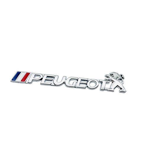 Емблема напис PEUGEOT хром 150х30 мм метал (на скотчі) 183464 фото