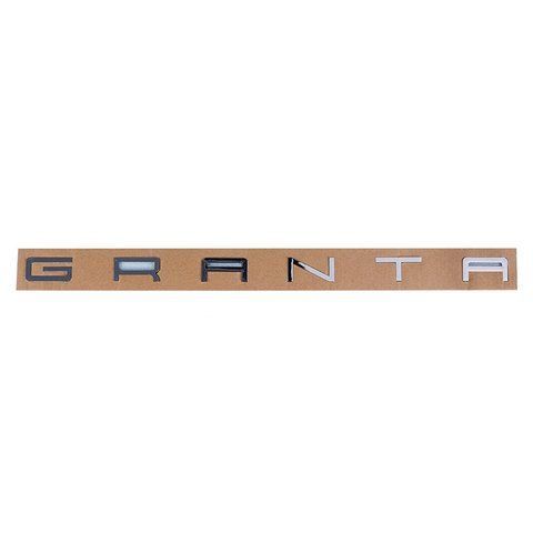 Эмблема надпись GRANTA ХРОМ 365х37мм пластик на скотче (на трафарете) 181902 фото
