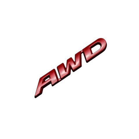 Емблема напис AWD для Honda червона мала 90х15 мм метал (на скотчі) 184542 фото