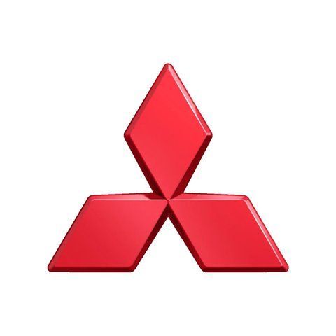 Эмблема MITSUBISHI 95х82 мм КРАСНАЯ (на скотче) 181694 фото