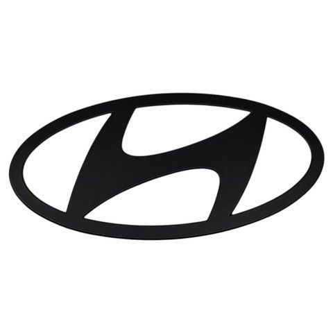 Емблема Hyundai чорна 150х75мм новий тип (на скотчі) пластик 185849 фото
