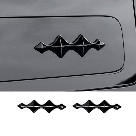 Накладки на боковые эмблемы стойки кузова BYD Fangchengbao Leopard 7 черный глянец 126мм 2шт (скотч) 185885 фото
