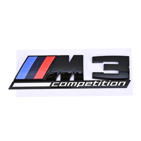 Емблема напис M3 competition для BMW чорна глянцева пластик (на скотчі) 184578 фото