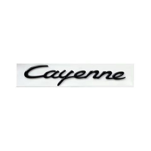 Емблема напис Cayenne для Porsche 175х35мм чорна ГЛЯНЦЮВА пластик (на скотчі) 183009 фото