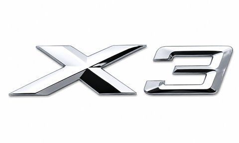 Емблема напис X3 для BMW хром 150х30мм пластик (на скотчі) 187189 фото