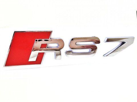 Емблема напис RS 7 для Audi ХРОМ 115х33мм метал (на скотчі) 186365 фото
