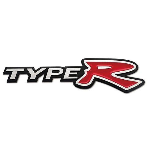 Емблема напис TypeR для Honda біла+червоний 159х41 мм метал (на скотчі) 183934 фото