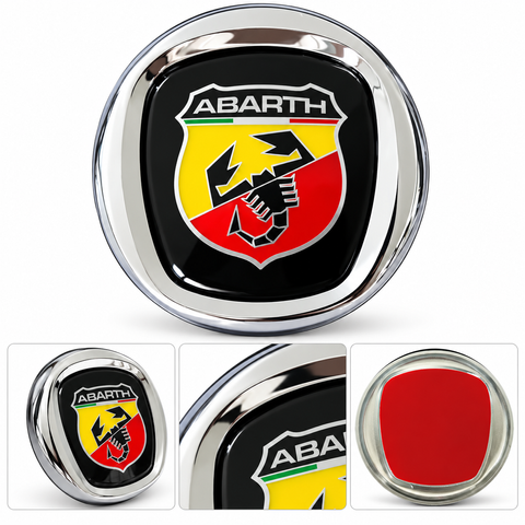 Емблема передня Abarth для FIAT хром d=120мм велика (на скотчі) 195213 фото