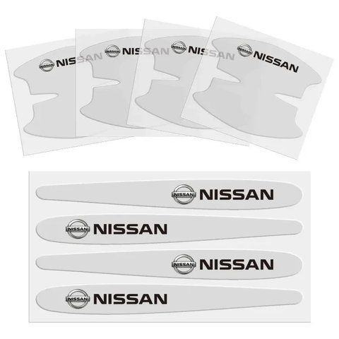Захисні плівки дверних ручок NISSAN 8шт (4 наклейки під ручки + 4 на ручки) TPU (поліуретан) 163939 фото