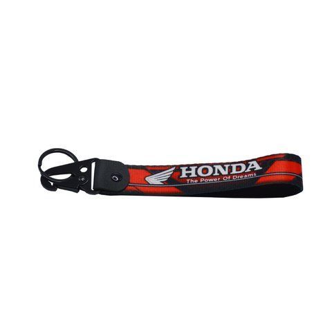 Брелок для ключів з логотипом HONDA червоний+чорний 200x25мм поліестер 185280 фото