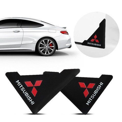 Защита углов двери MITSUBISHI 2шт черные усиленные 45х58х47 мм резина (на скотче) 163723 фото