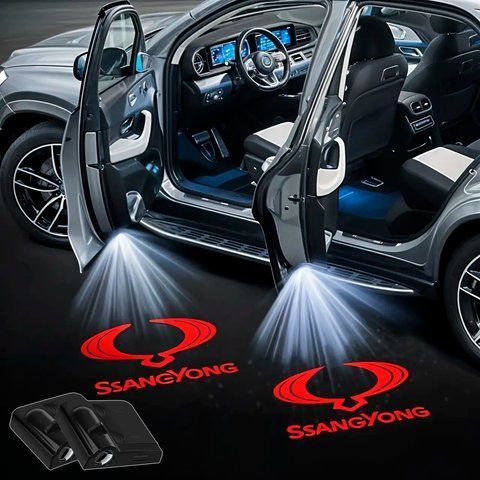 Проектор-підсвітка дверей з логотипом SSANG YONG Ціна за 1шт (з магнітом, на скотчі) 181519 фото