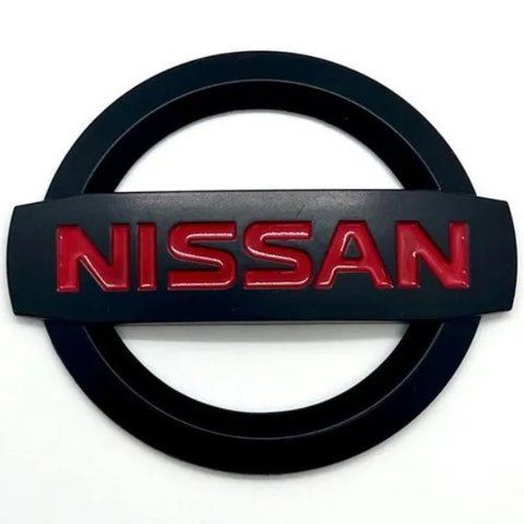 Эмблема решетки / багажника Nissan (Черная Матовая) 88х75 мм (на скотче) 90890AX600 181860 фото