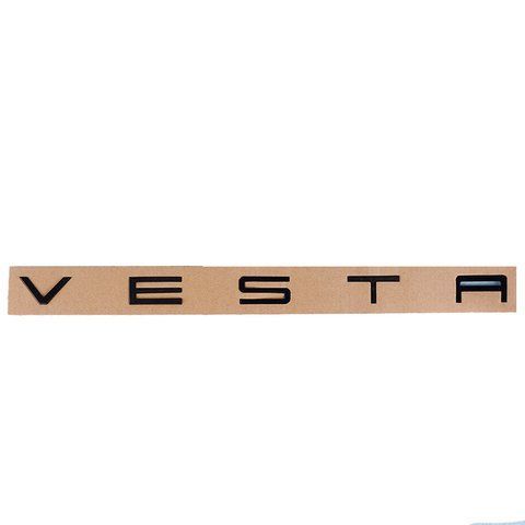 Эмблема надпись VESTA ЧЕРНАЯ 480х30мм пластик (на скотче) 181914 фото
